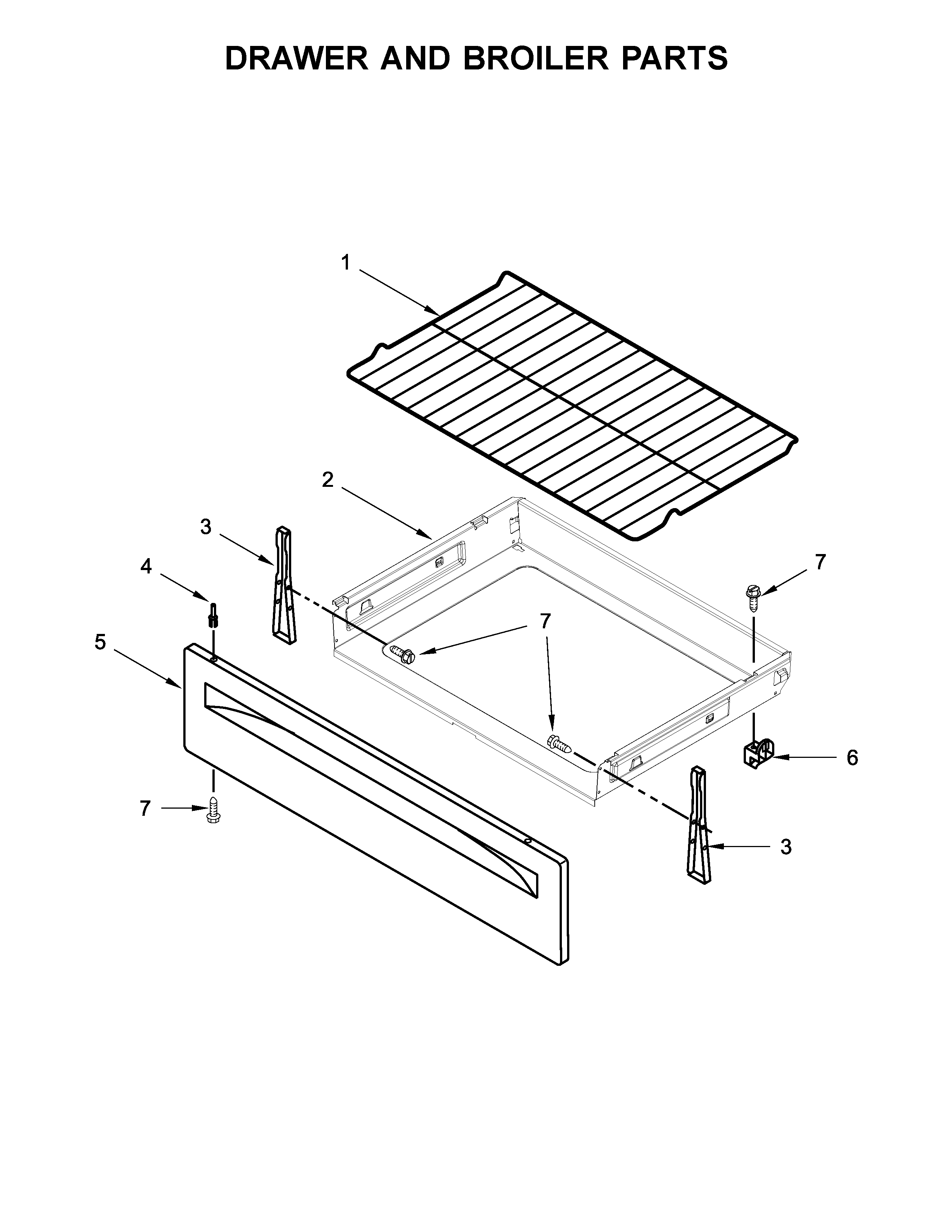 DRAWER AND BROILER PARTS