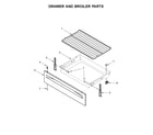 Whirlpool 4KWFC120MAW1 drawer and broiler parts diagram