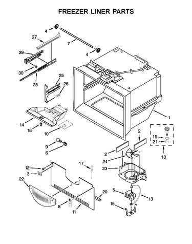Freezer liner parts
