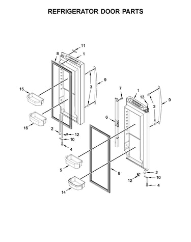 Refrigerator door parts