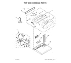 Whirlpool 7MWGD7000EW2 top and console parts diagram