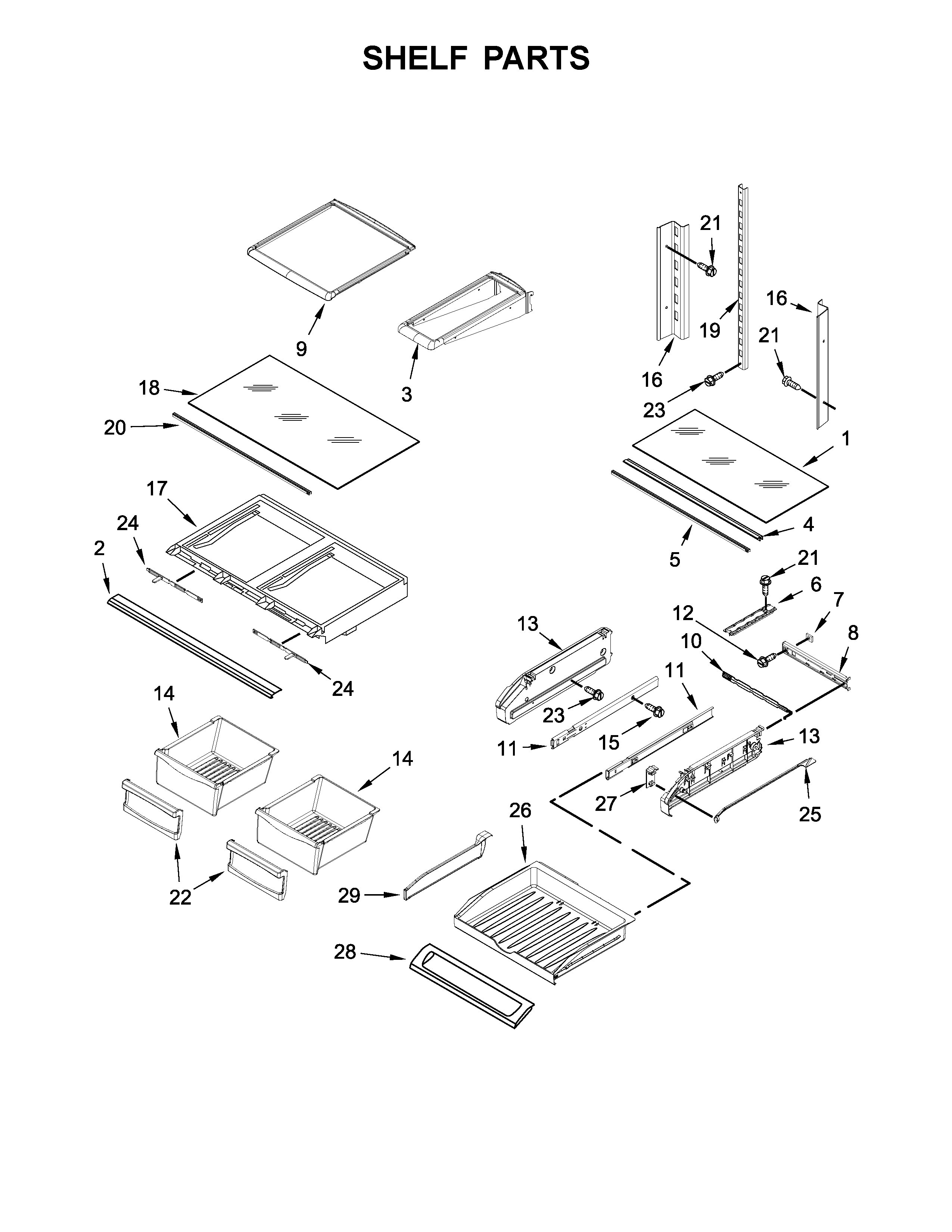 Shelf parts