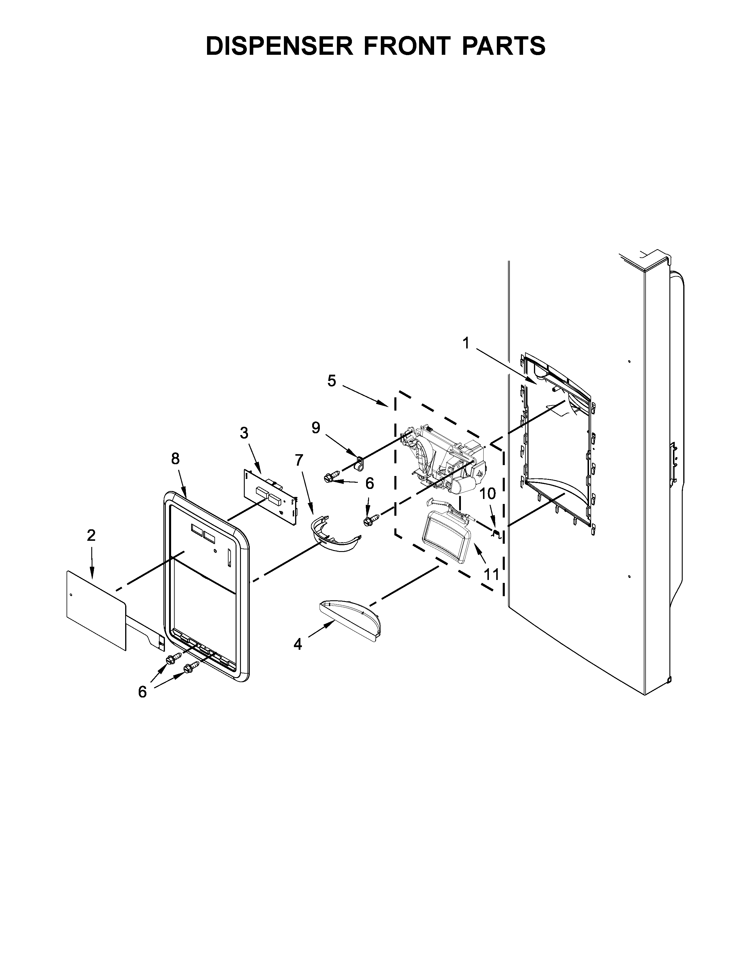 DISPENSER FRONT PARTS