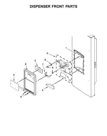 Dispenser front parts