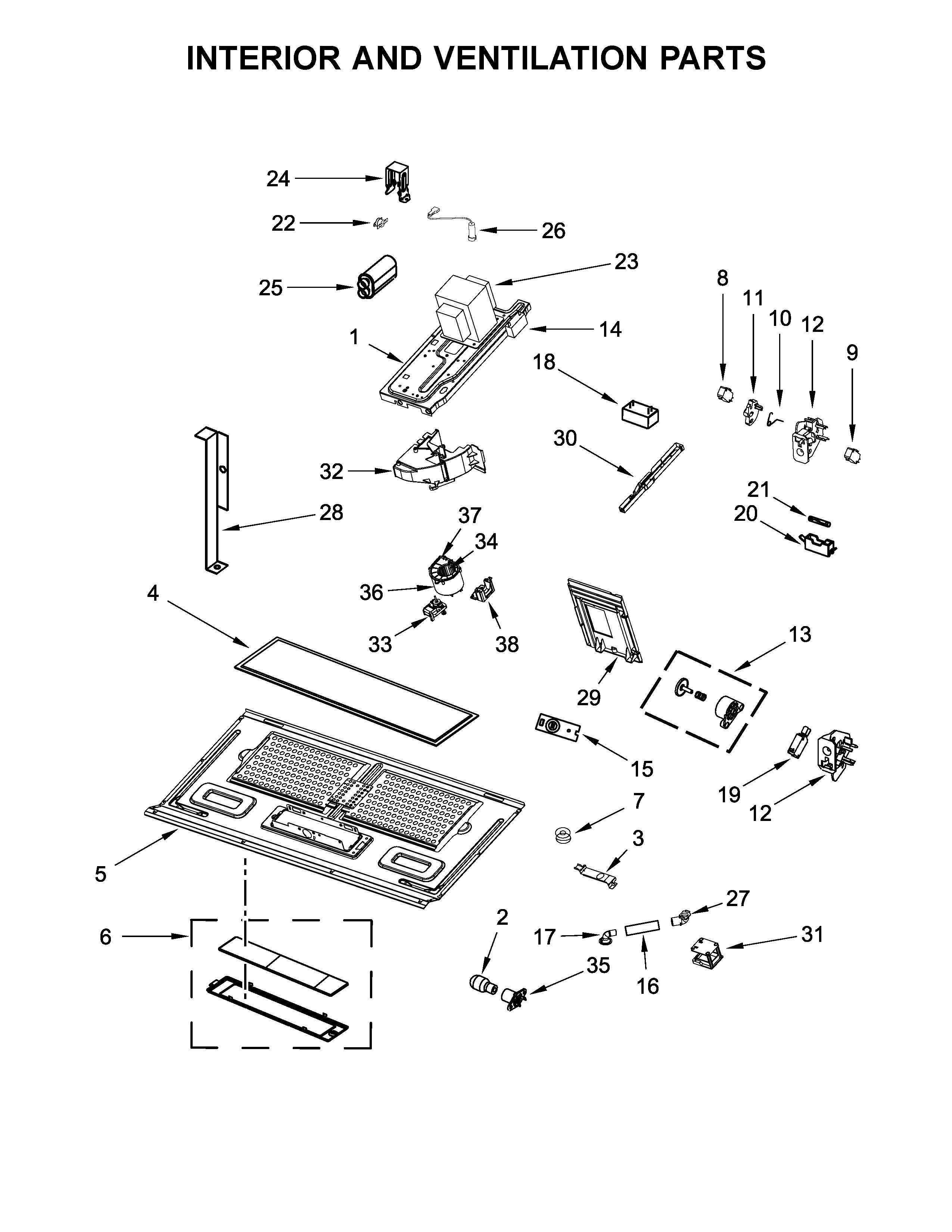 Interior and ventilation parts