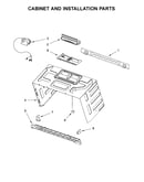Cabinet and installation parts