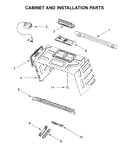 Cabinet and installation parts