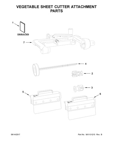 Vegetable sheet cutter attachment parts