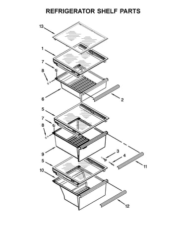 Refrigerator shelf parts