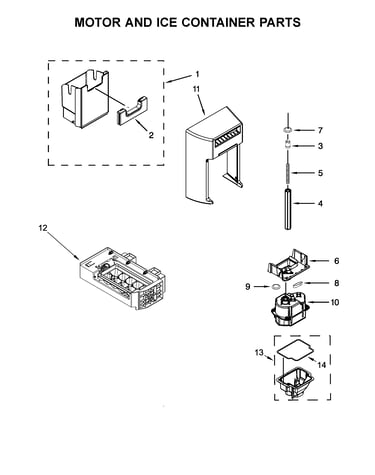 Motor and ice container parts