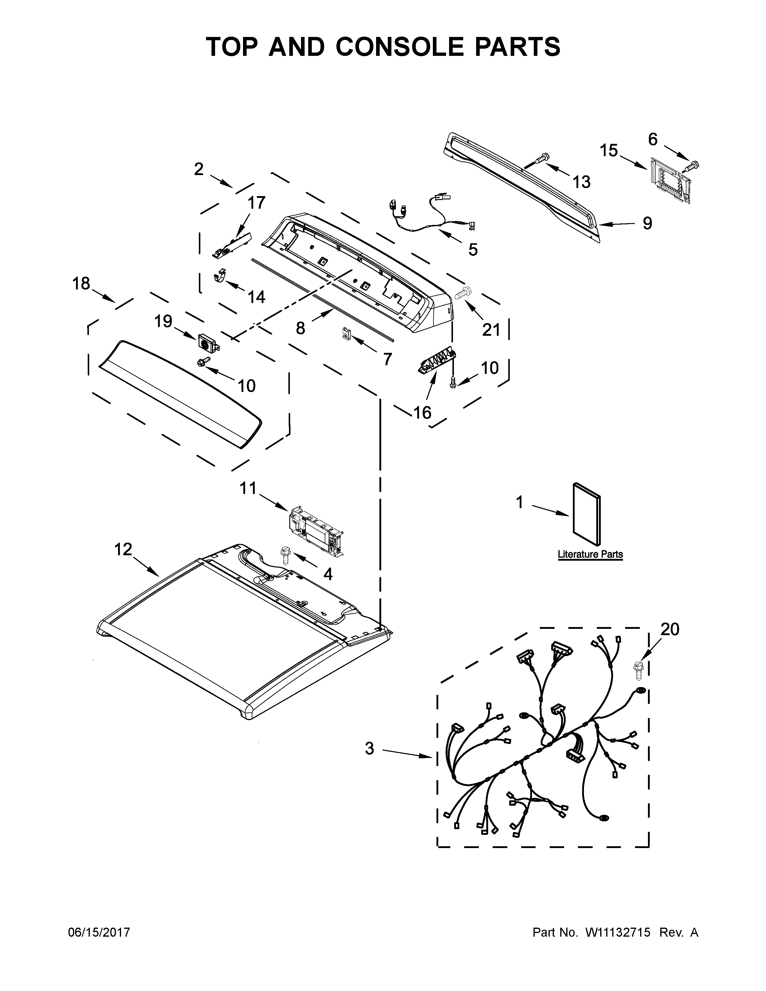 Top and console parts