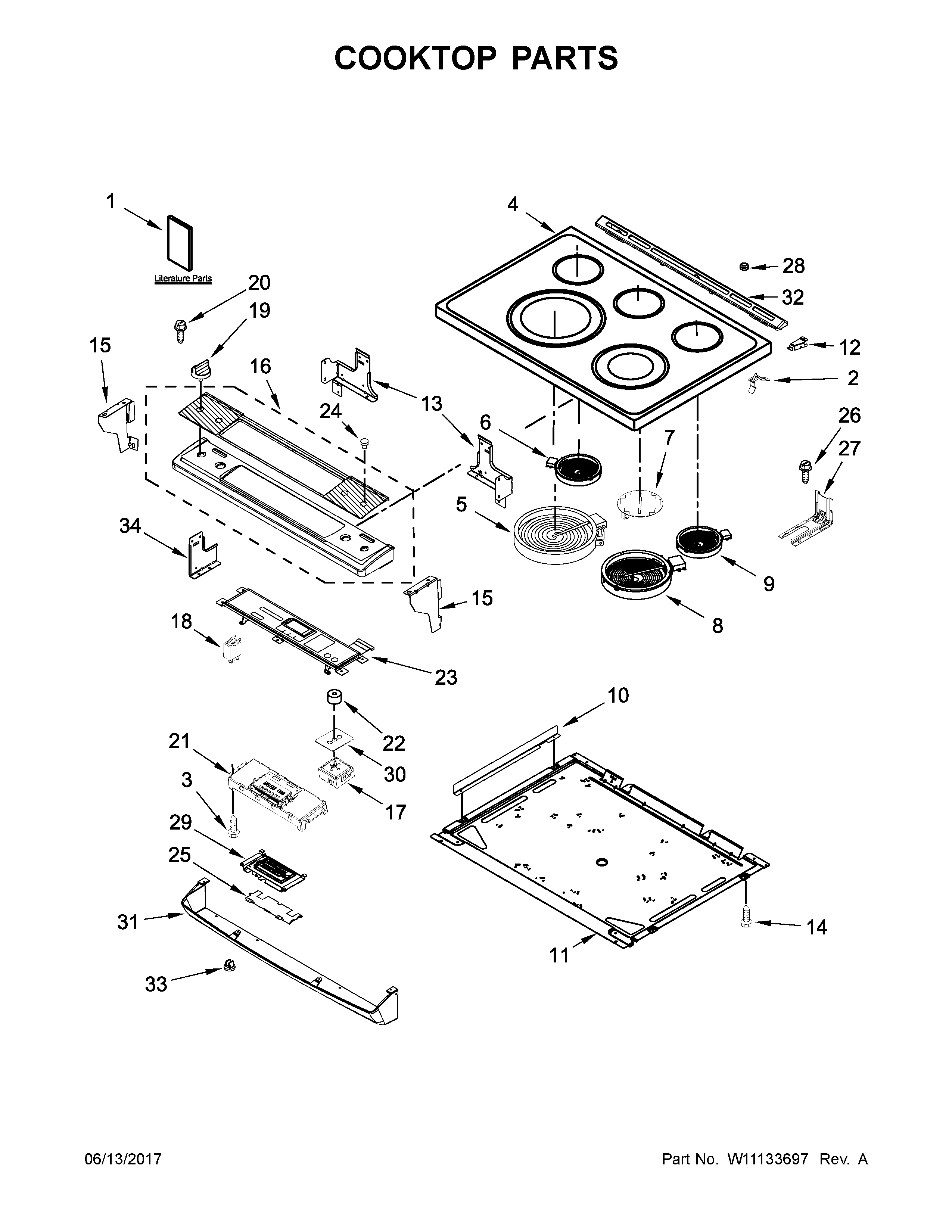 Cooktop parts
