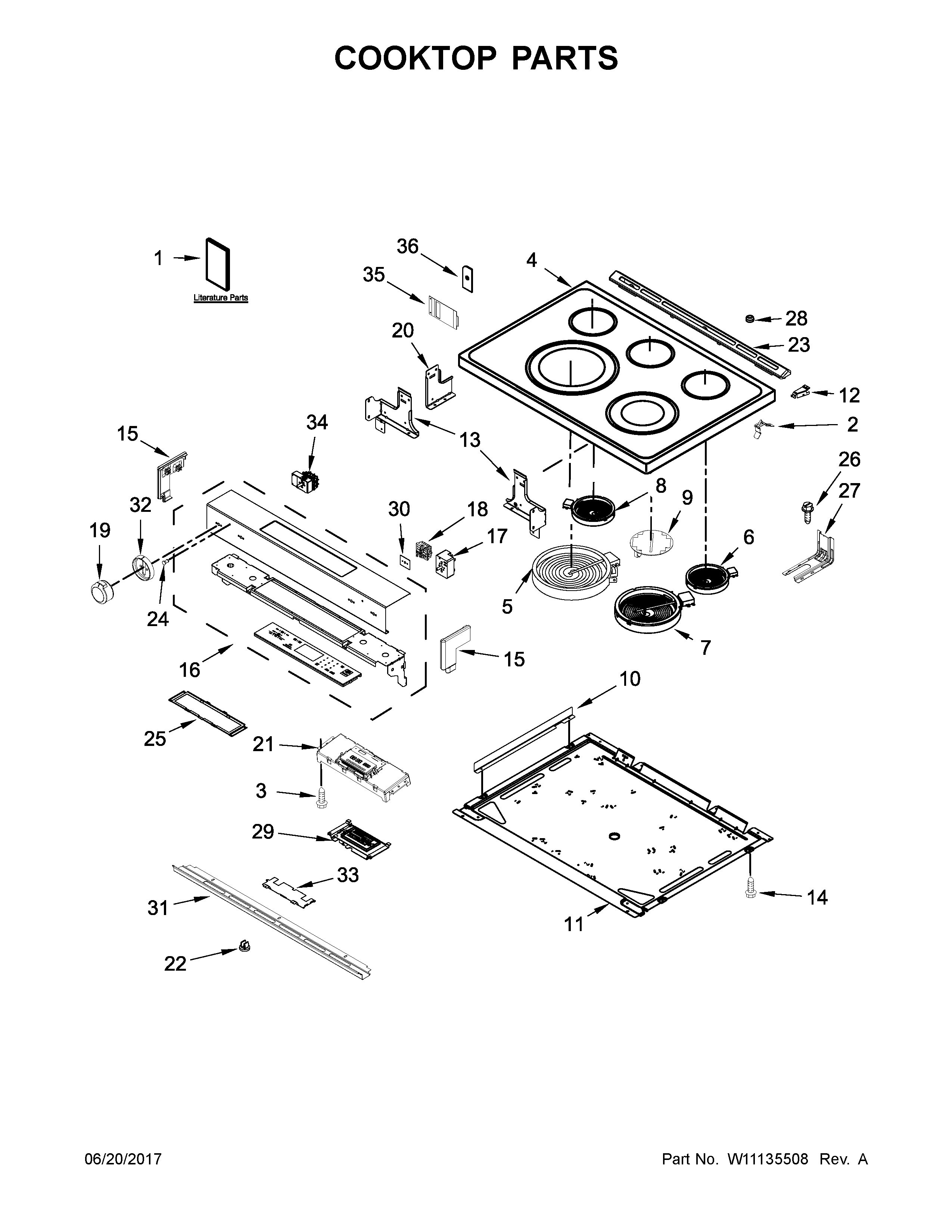 Cooktop parts