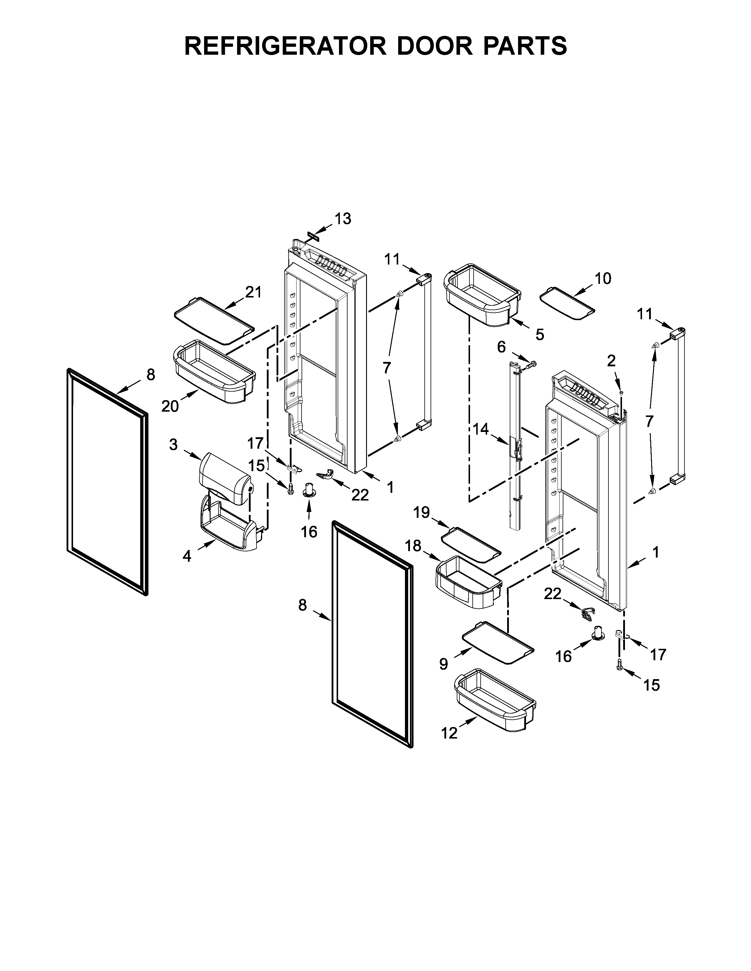 Refrigerator door parts