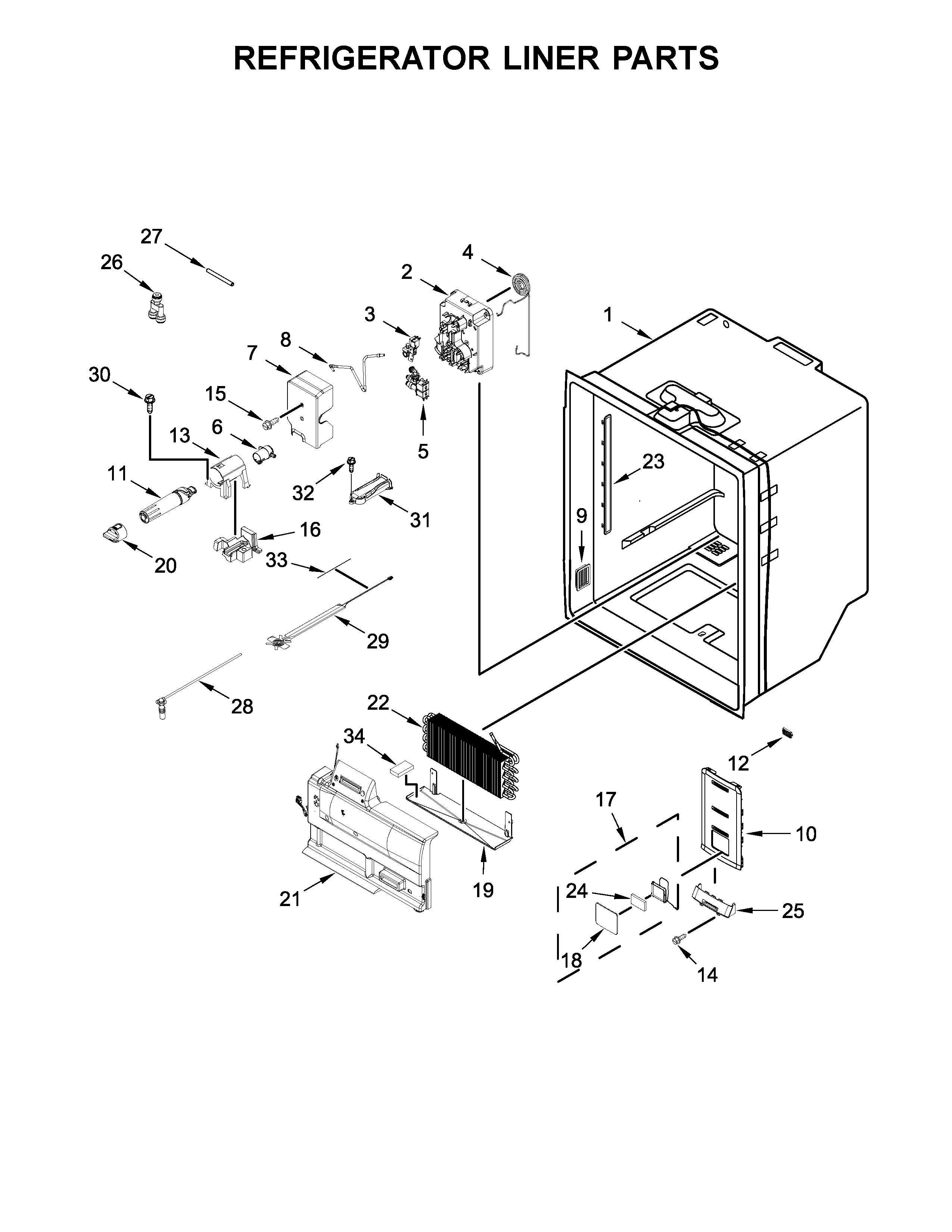 REFRIGERATOR LINER PARTS