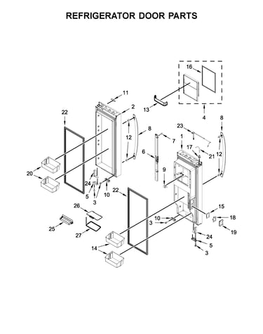 Refrigerator door parts