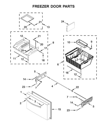 Freezer door parts