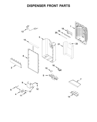 Dispenser front parts