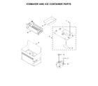 Whirlpool WRF995FIFZ00 icemaker and ice container parts diagram