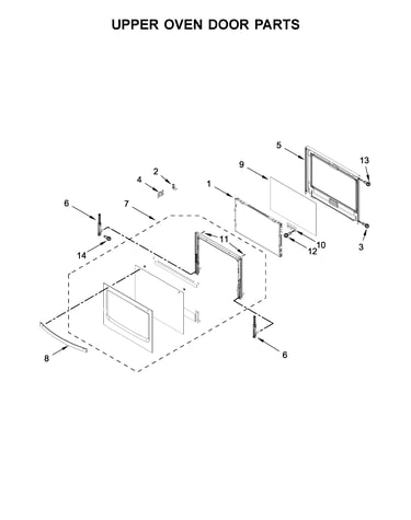 Upper oven door parts