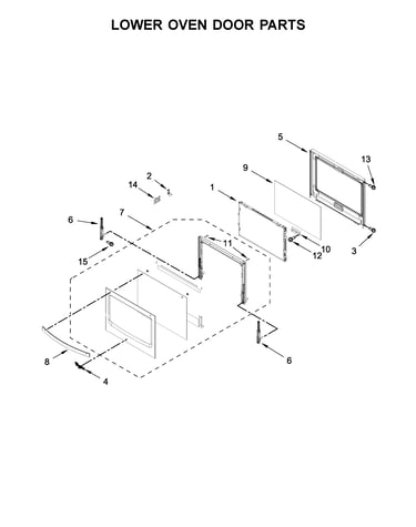 Lower oven door parts