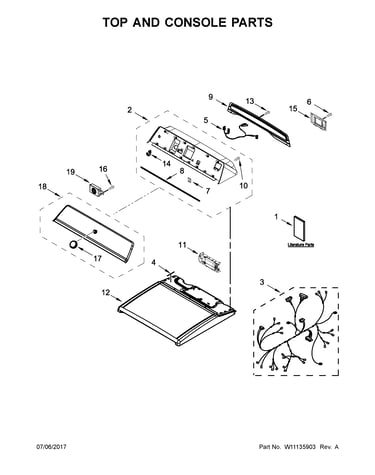 Top and console parts