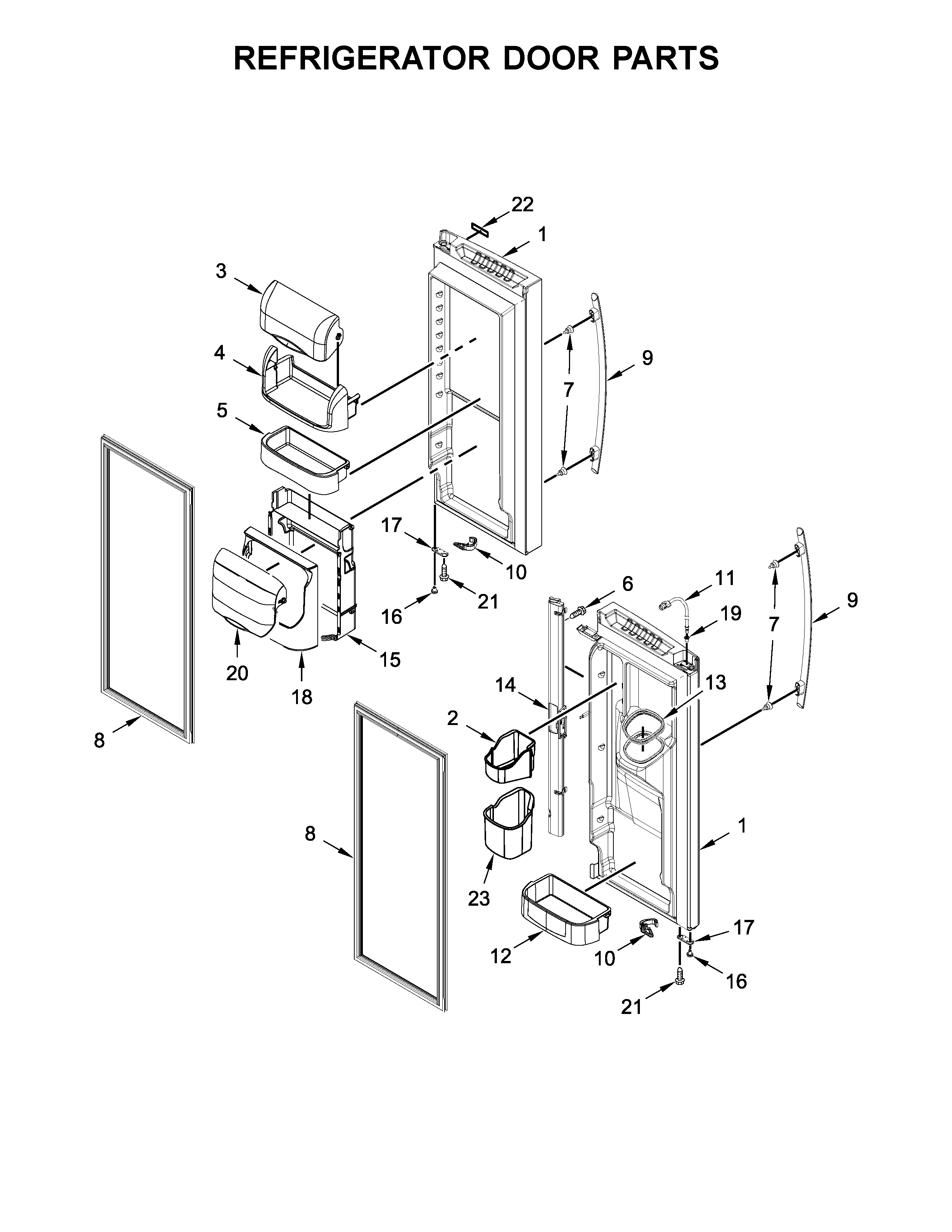Refrigerator door parts