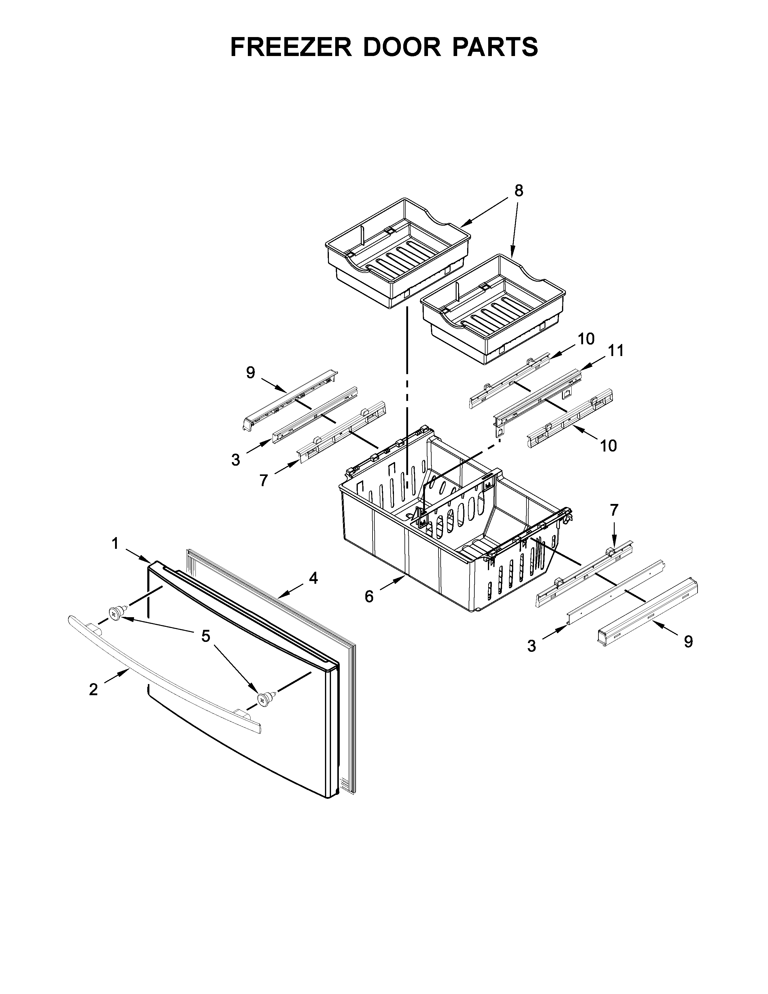 Freezer door parts