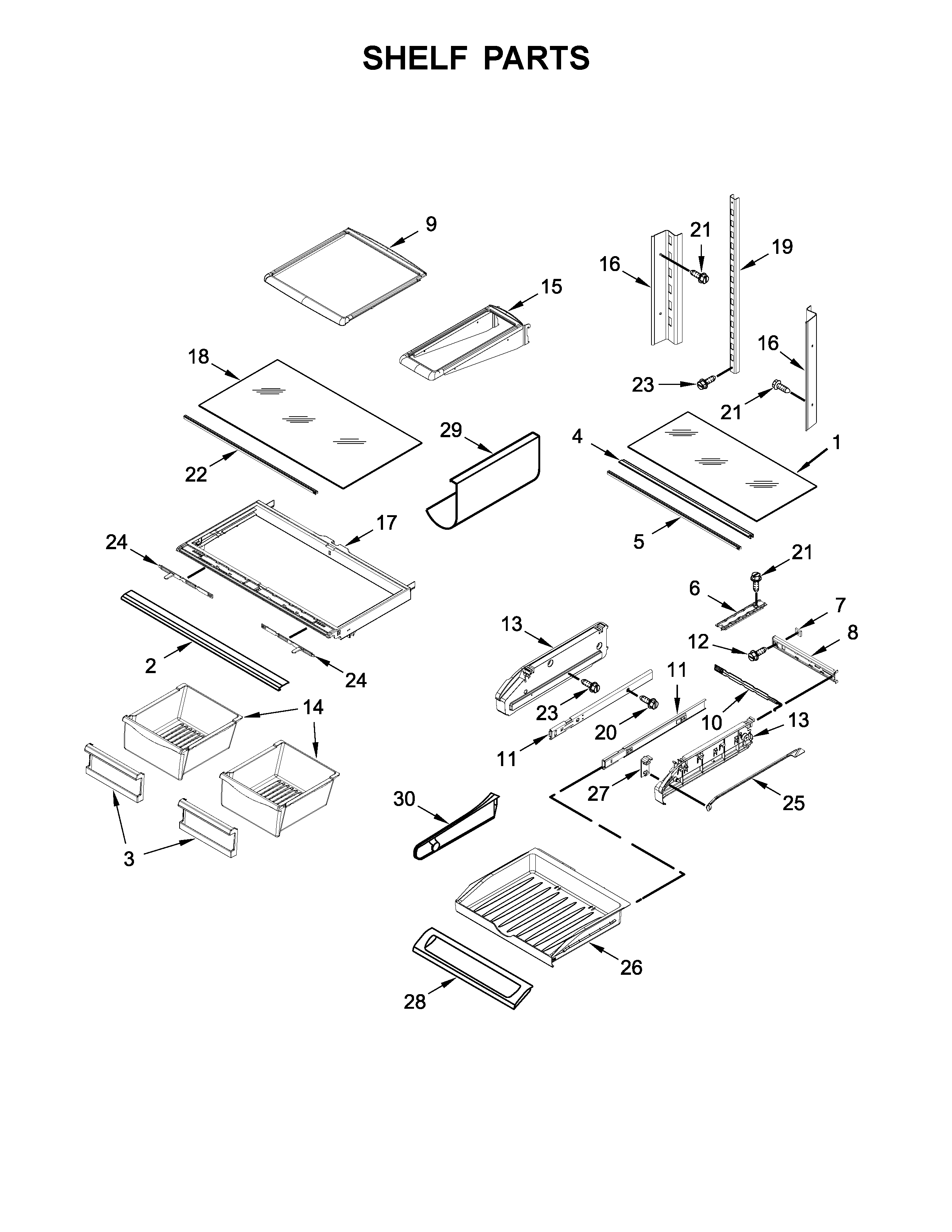 Shelf parts