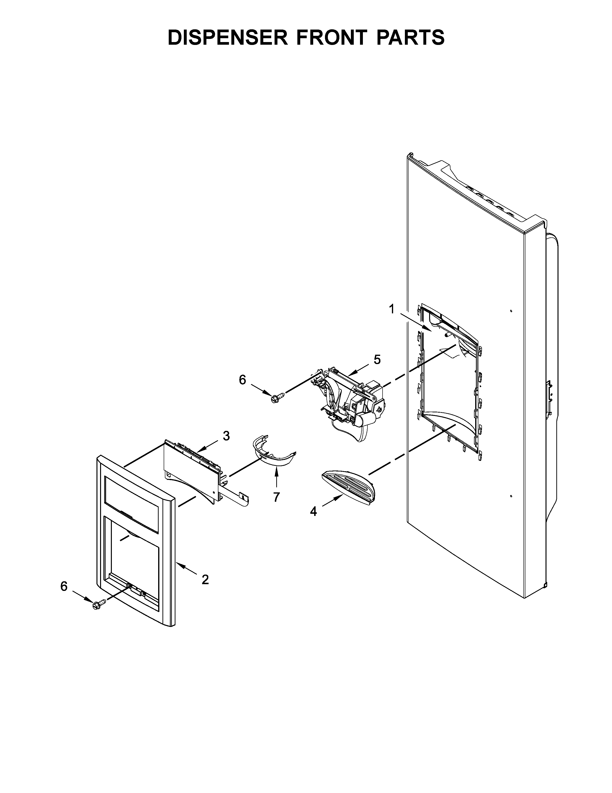 Dispenser front parts
