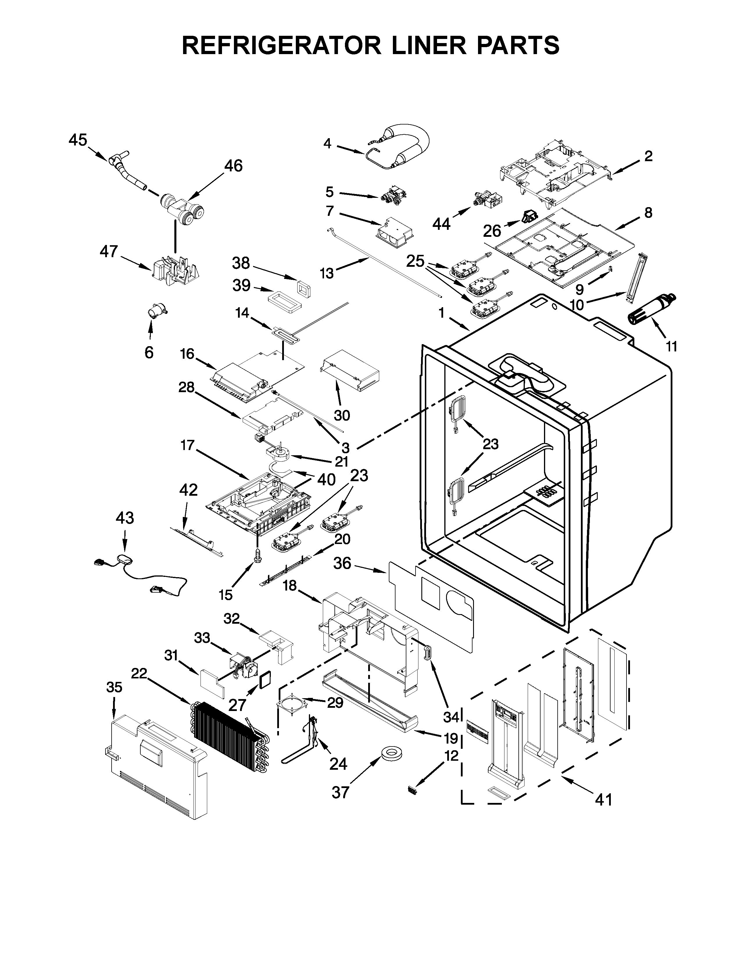 Refrigerator liner parts