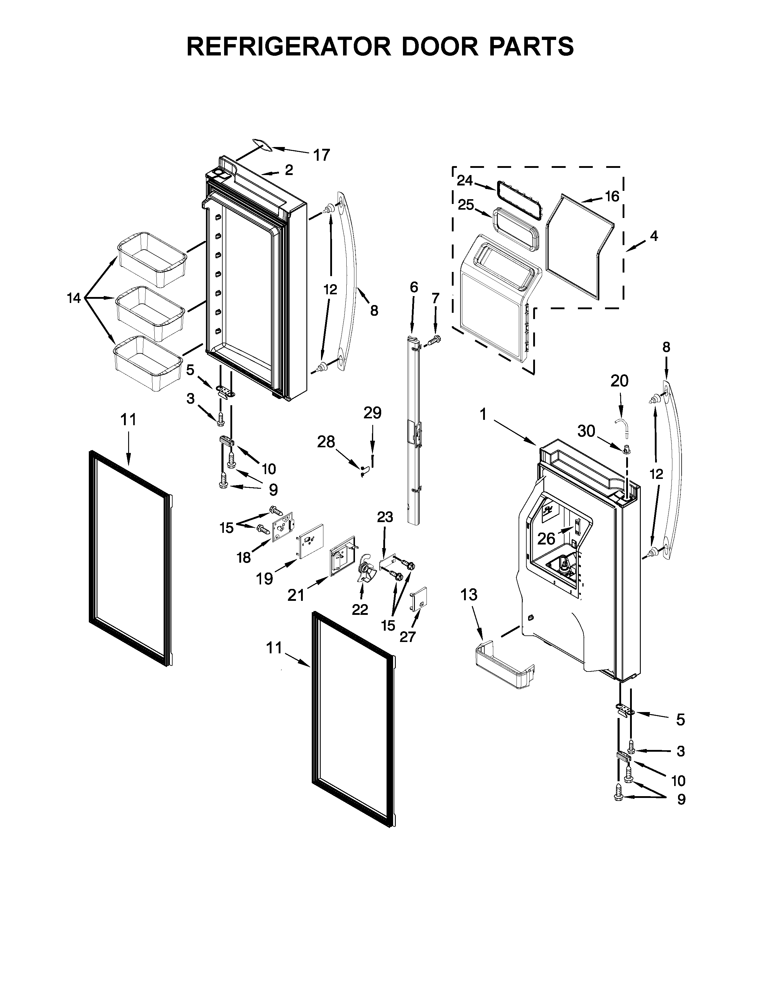 Refrigerator door parts