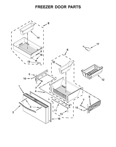 Freezer door parts