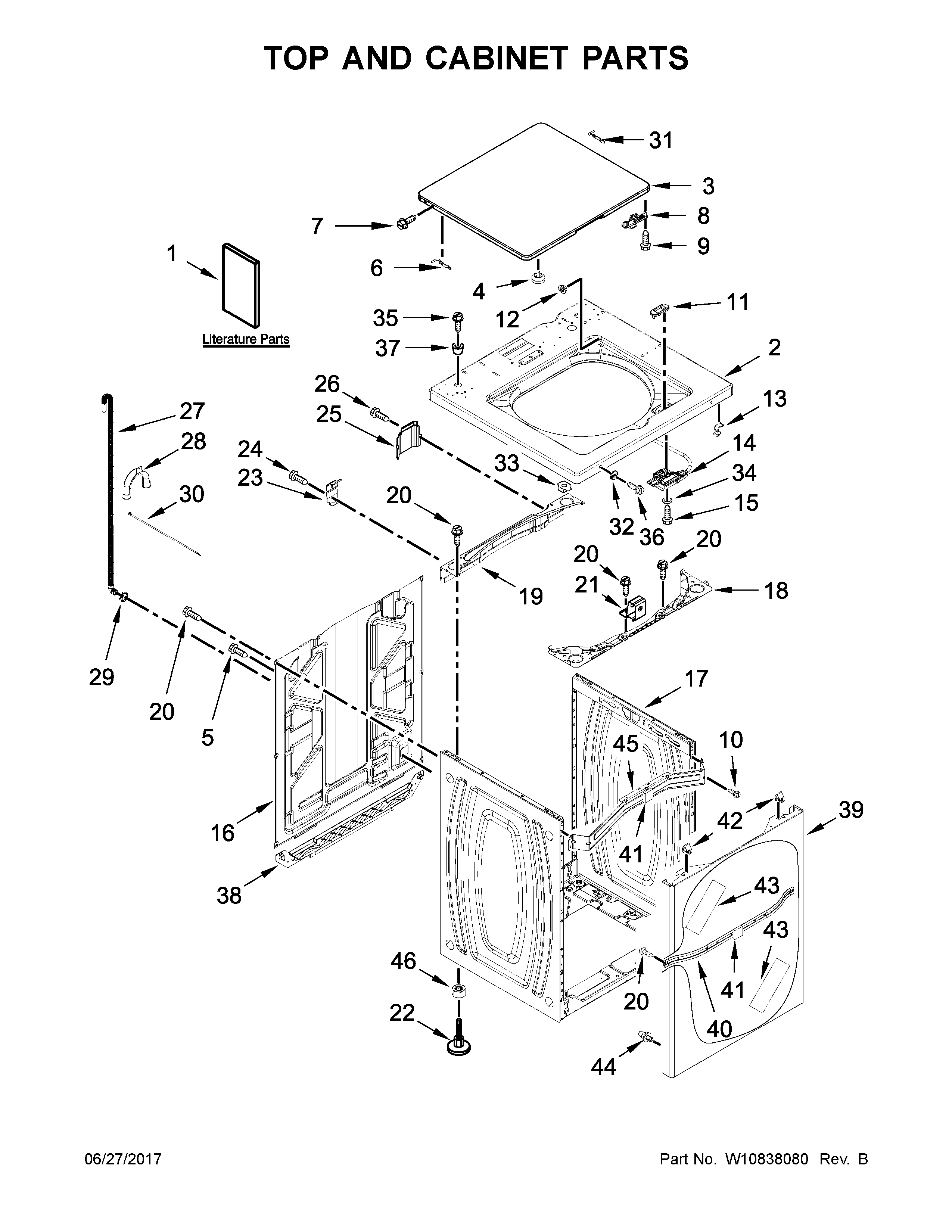 Top and cabinet parts