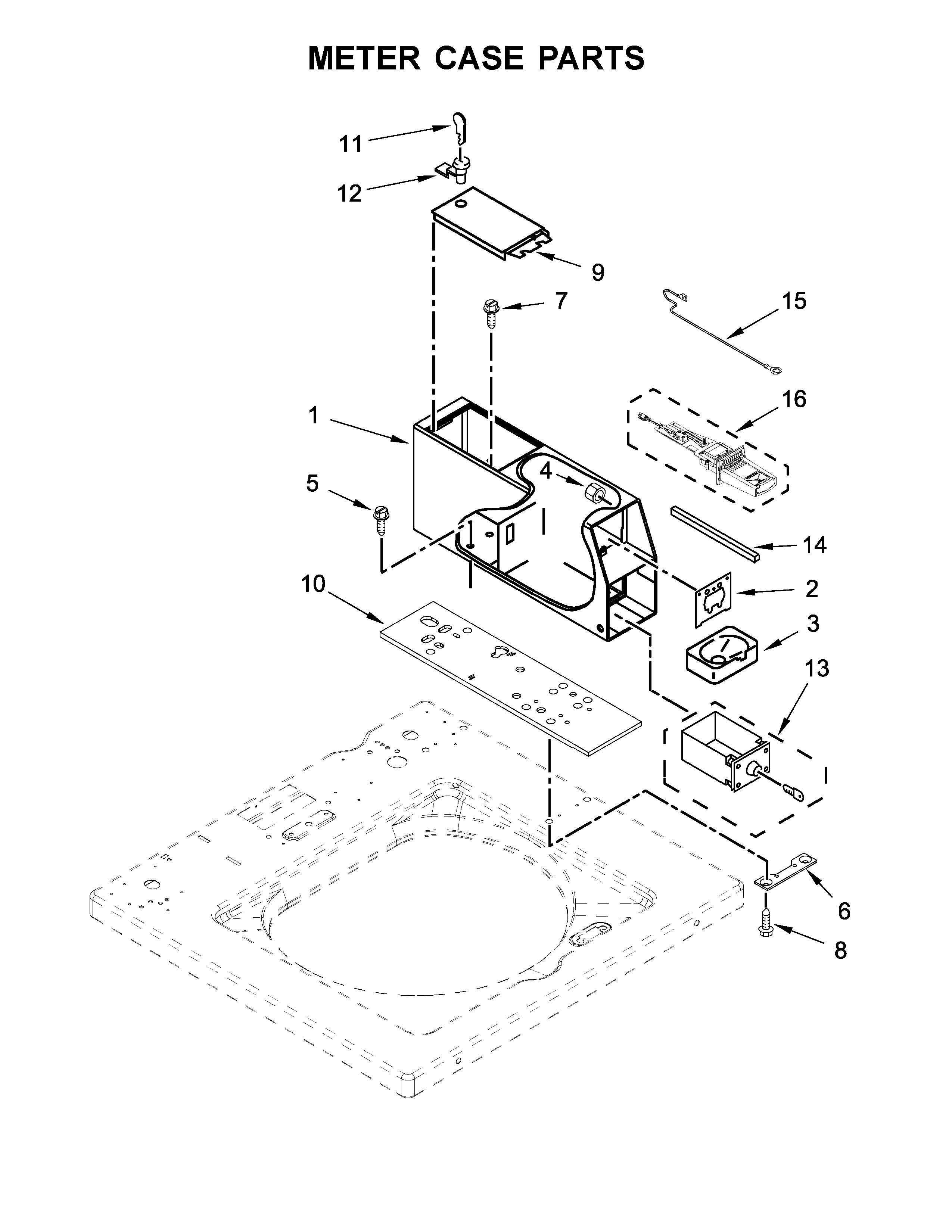 Meter case parts