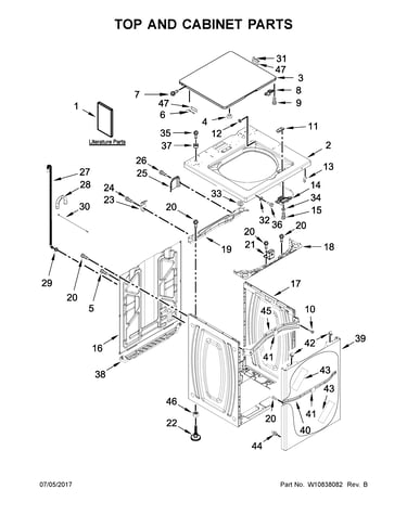 Top and cabinet parts