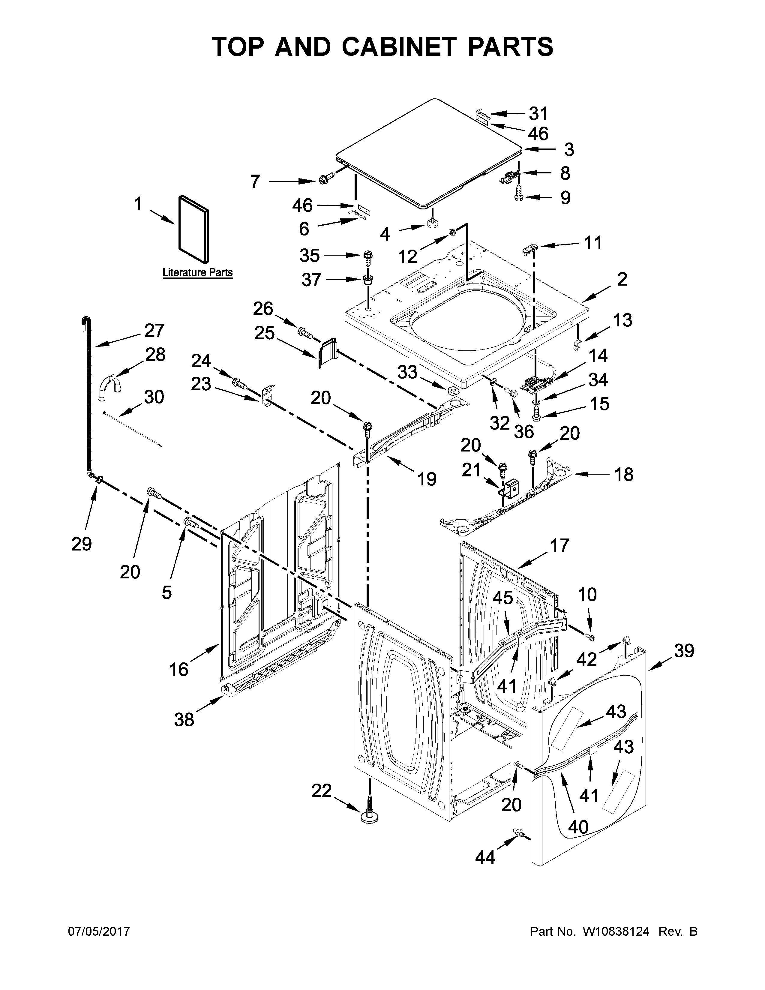 TOP AND CABINET PARTS