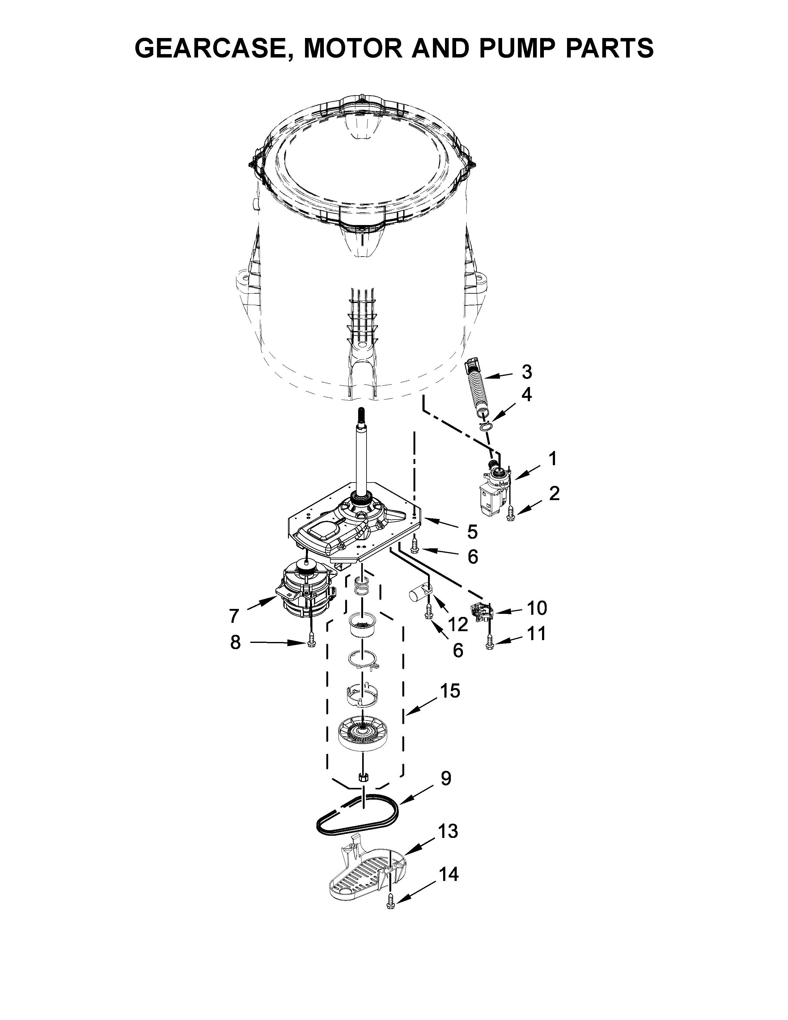 GEARCASE, MOTOR AND PUMP PARTS