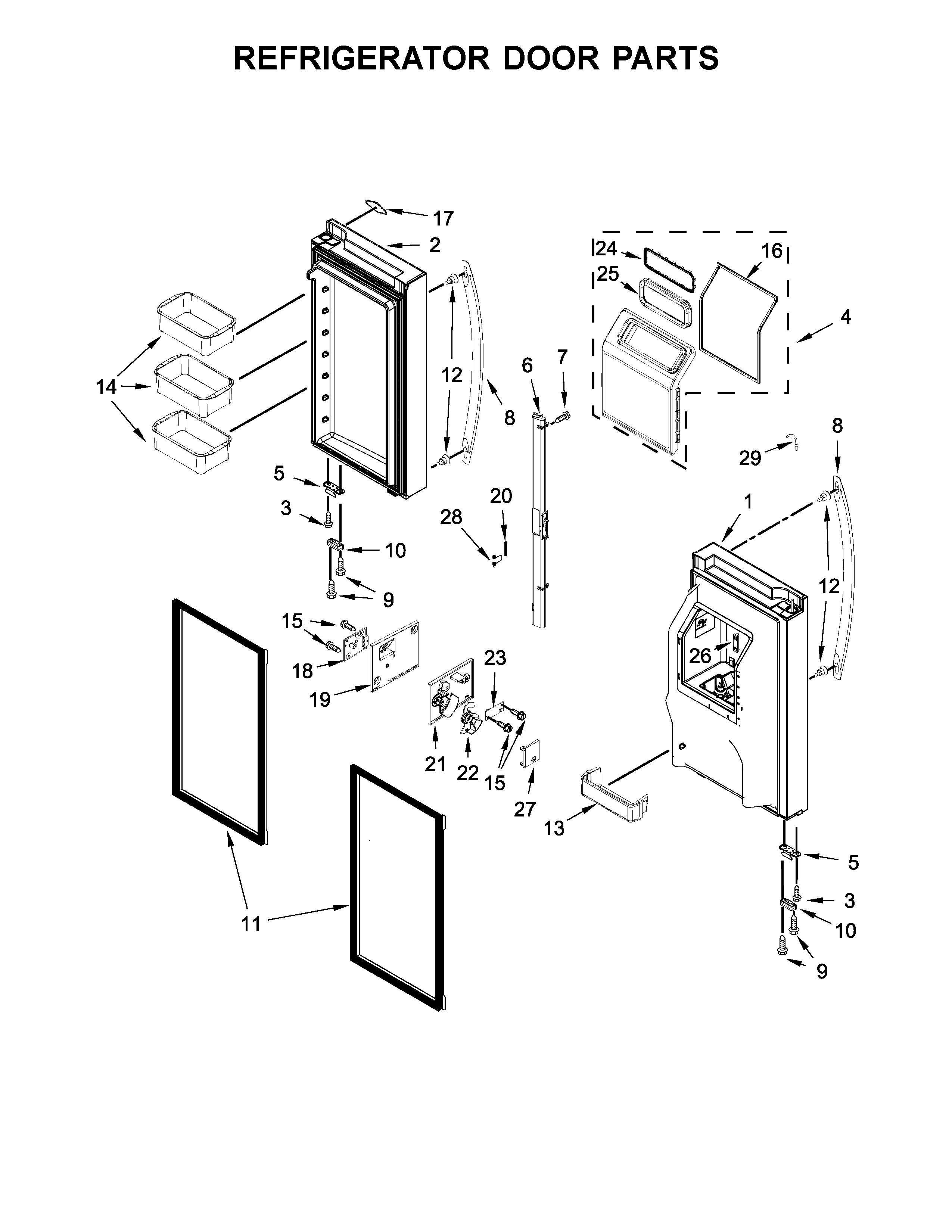 Refrigerator door parts
