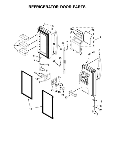 Refrigerator door parts
