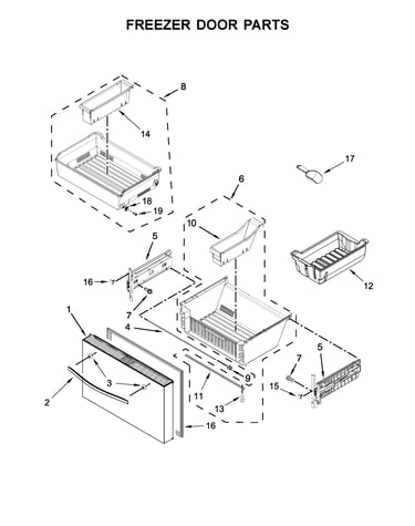 Freezer door parts