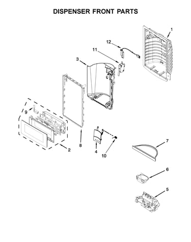 Dispenser front parts