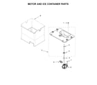 Whirlpool WRV986FDEM01 motor and ice container parts diagram