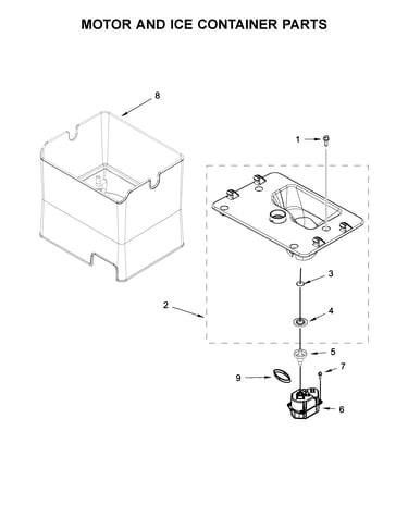 Motor and ice container parts