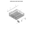 Whirlpool WDF320PADB3 upper rack and track parts diagram