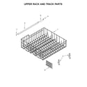 Whirlpool WDF320PADW3 upper rack and track parts diagram