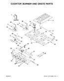 Cooktop, burner and grate parts
