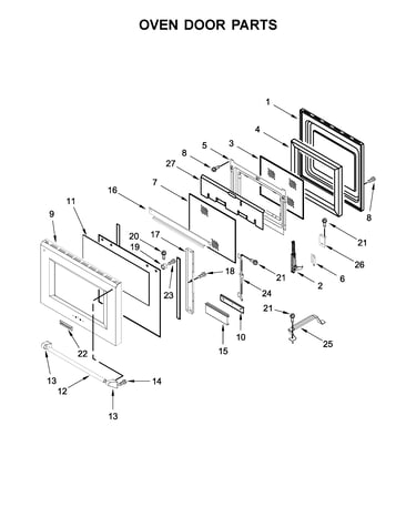 Oven door parts