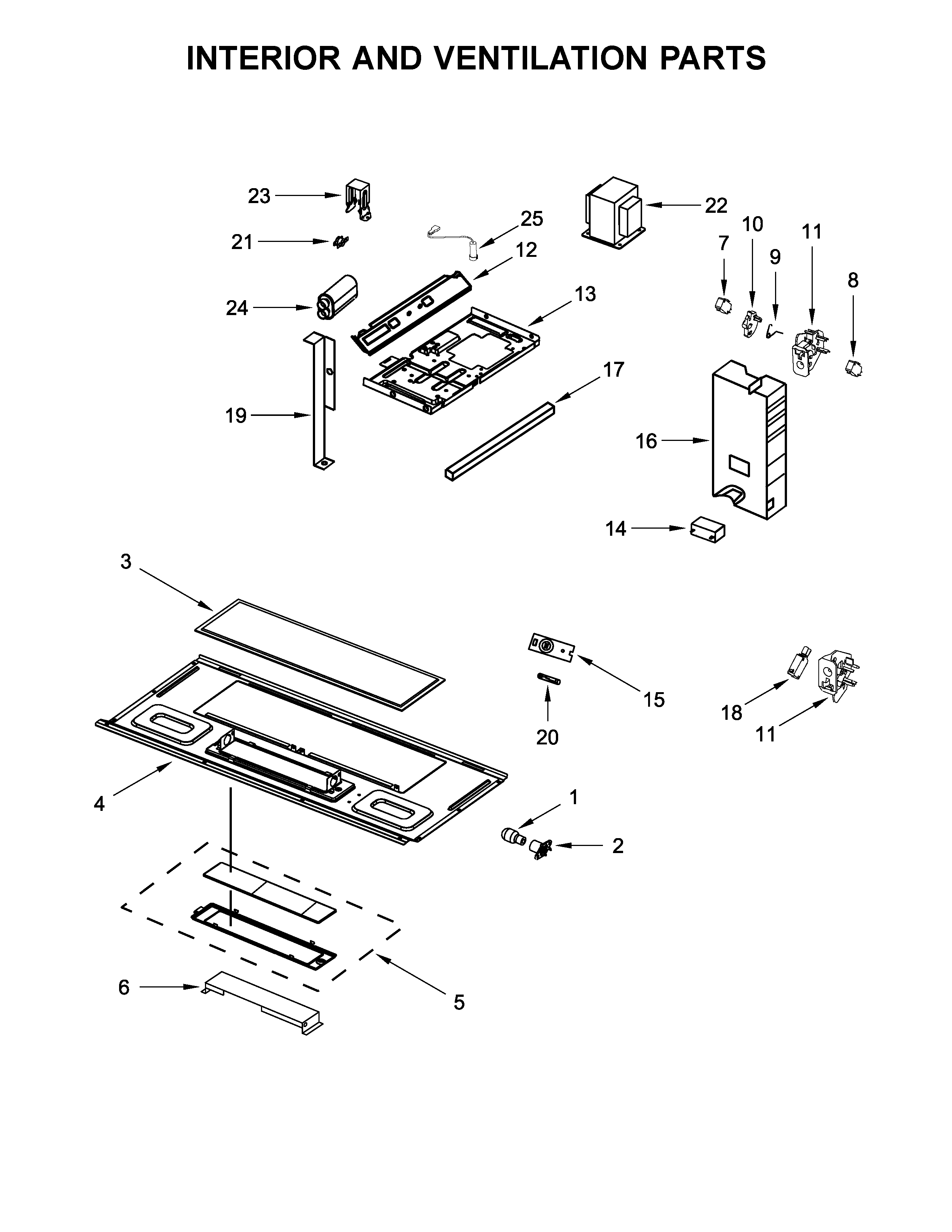 Interior and ventilation parts