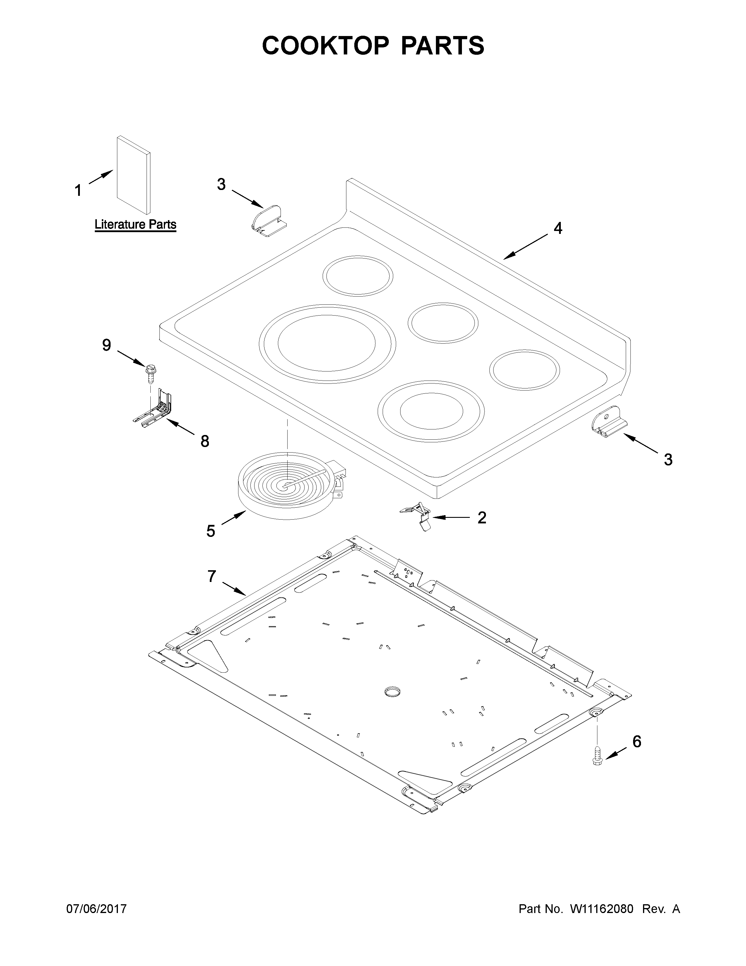 Cooktop parts